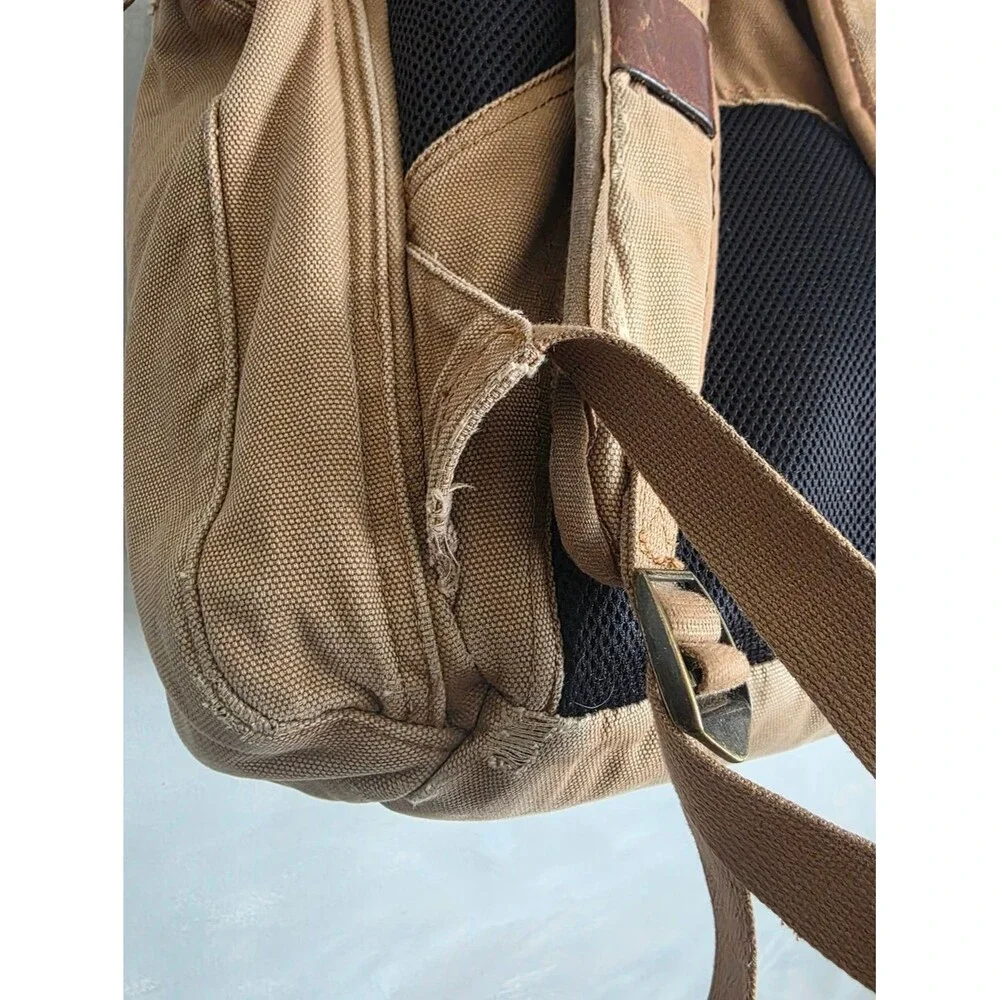 Duluth Heavy Duty Canvas Rugged Backpack Canvas/Leather Daypack Worn